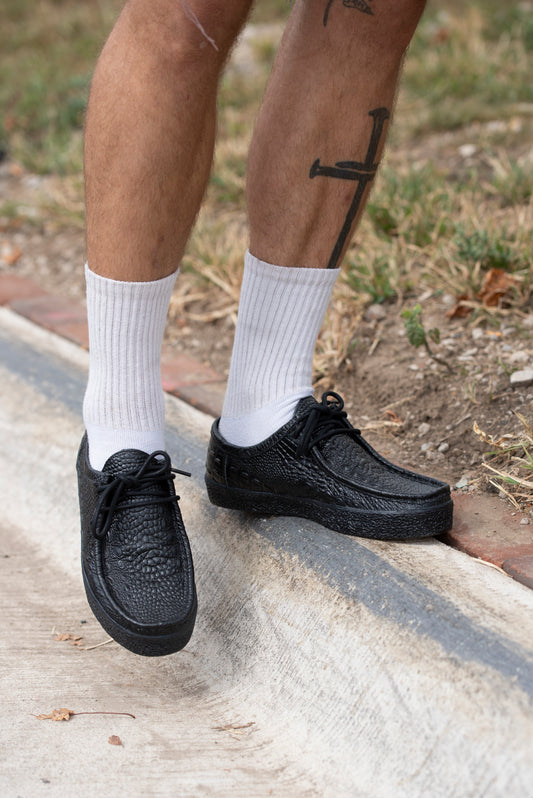 VM006 Black Croc Leather