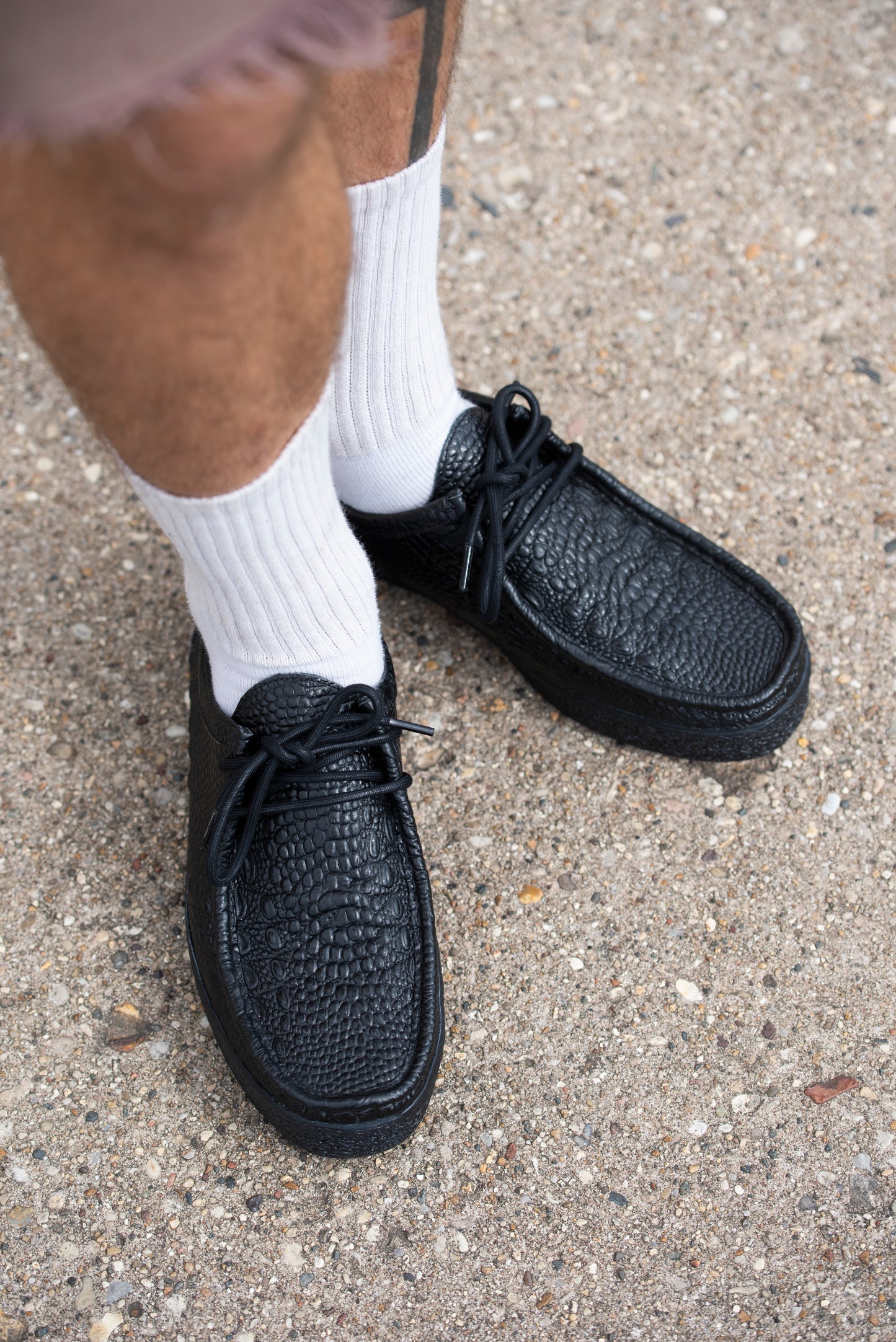 VM006 Black Croc Leather